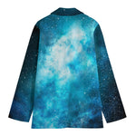 Blue Sky Universe Galaxy Space Print Women's Cotton Blazer