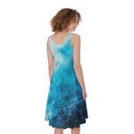 Blue Sky Universe Galaxy Space Print Women's Sleeveless Dress