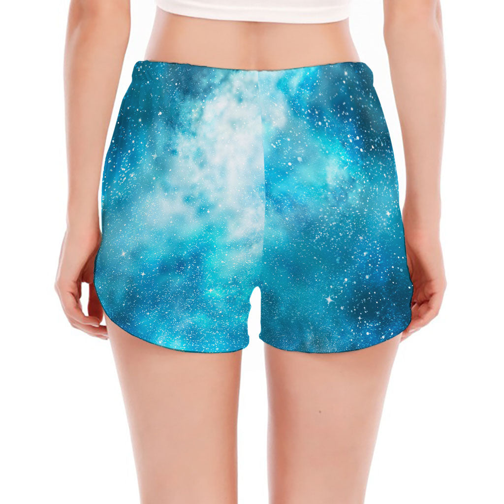 Blue Sky Universe Galaxy Space Print Women's Split Running Shorts