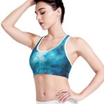 Blue Sky Universe Galaxy Space Print Women's Sports Bra