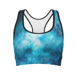 Blue Sky Universe Galaxy Space Print Women's Sports Bra