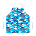 Blue Snow Camouflage Print Adjustable Apron