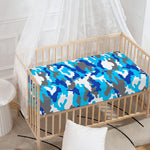 Blue Snow Camouflage Print Baby Crib Sheet
