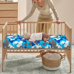 Blue Snow Camouflage Print Baby Crib Sheet
