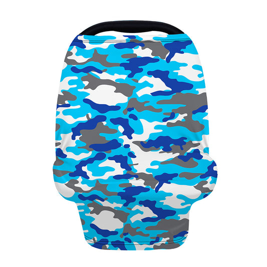 Blue Snow Camouflage Print Baby Seat Cover