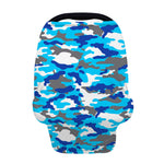 Blue Snow Camouflage Print Baby Seat Cover