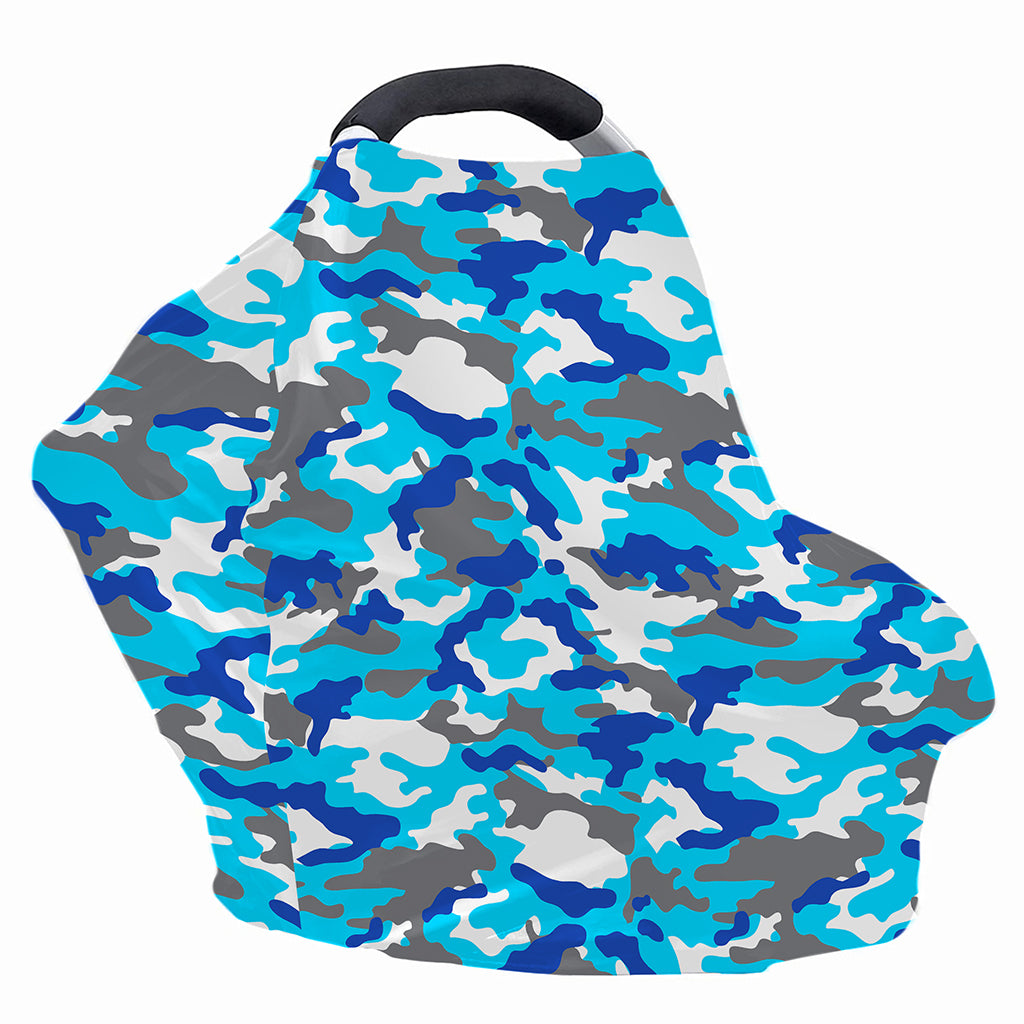 Blue Snow Camouflage Print Baby Seat Cover