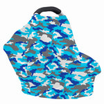 Blue Snow Camouflage Print Baby Seat Cover