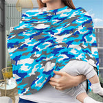 Blue Snow Camouflage Print Baby Seat Cover