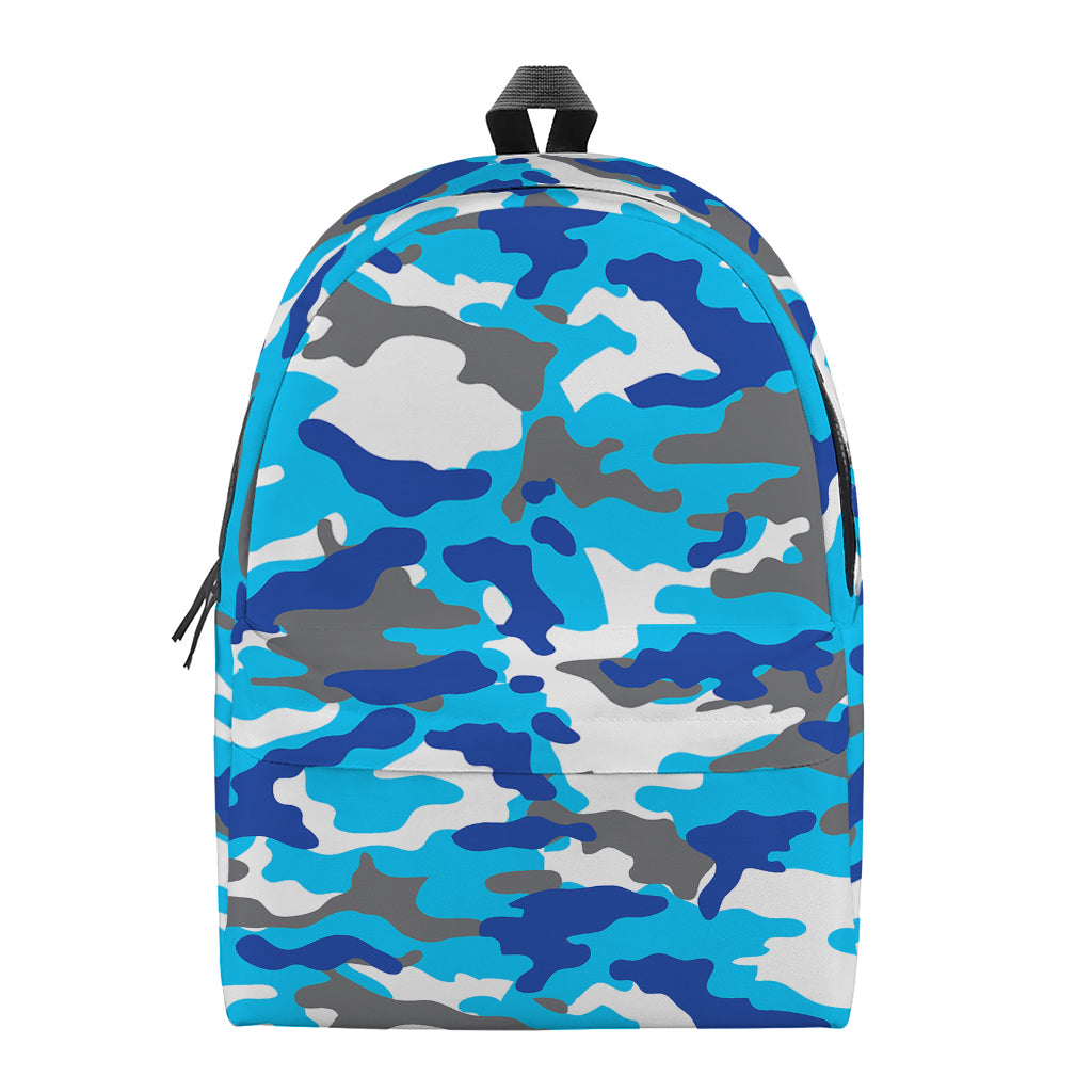 Blue Snow Camouflage Print Backpack