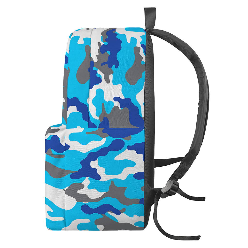 Blue Snow Camouflage Print Backpack