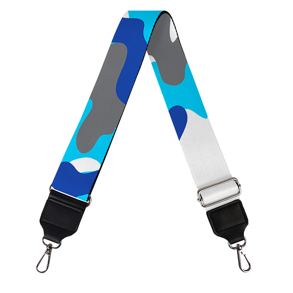 Blue Snow Camouflage Print Bag Strap