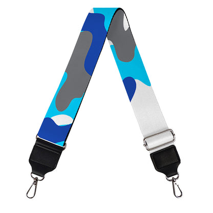 Blue Snow Camouflage Print Bag Strap