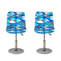 Blue Snow Camouflage Print Bar Stool Covers
