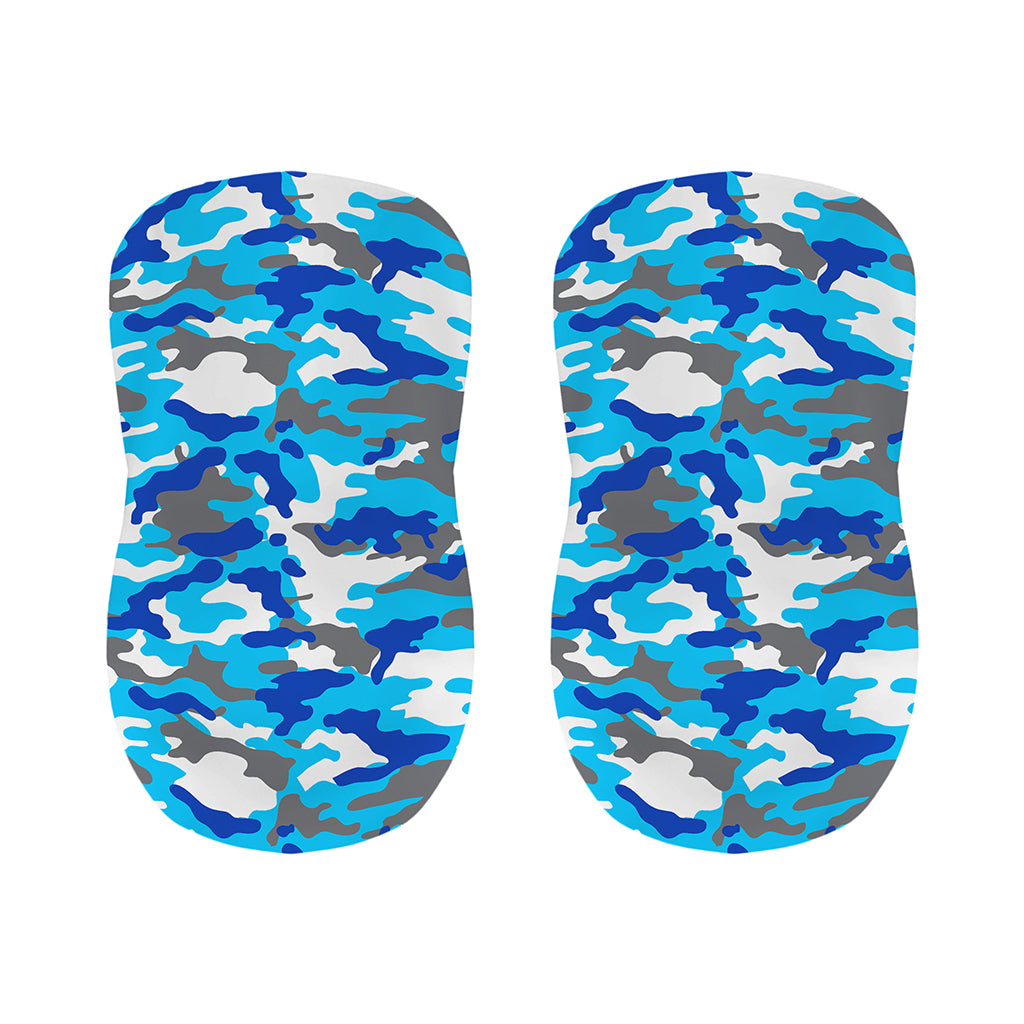 Blue Snow Camouflage Print Bar Stool Covers