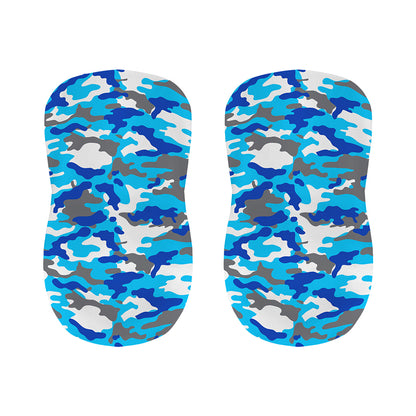 Blue Snow Camouflage Print Bar Stool Covers