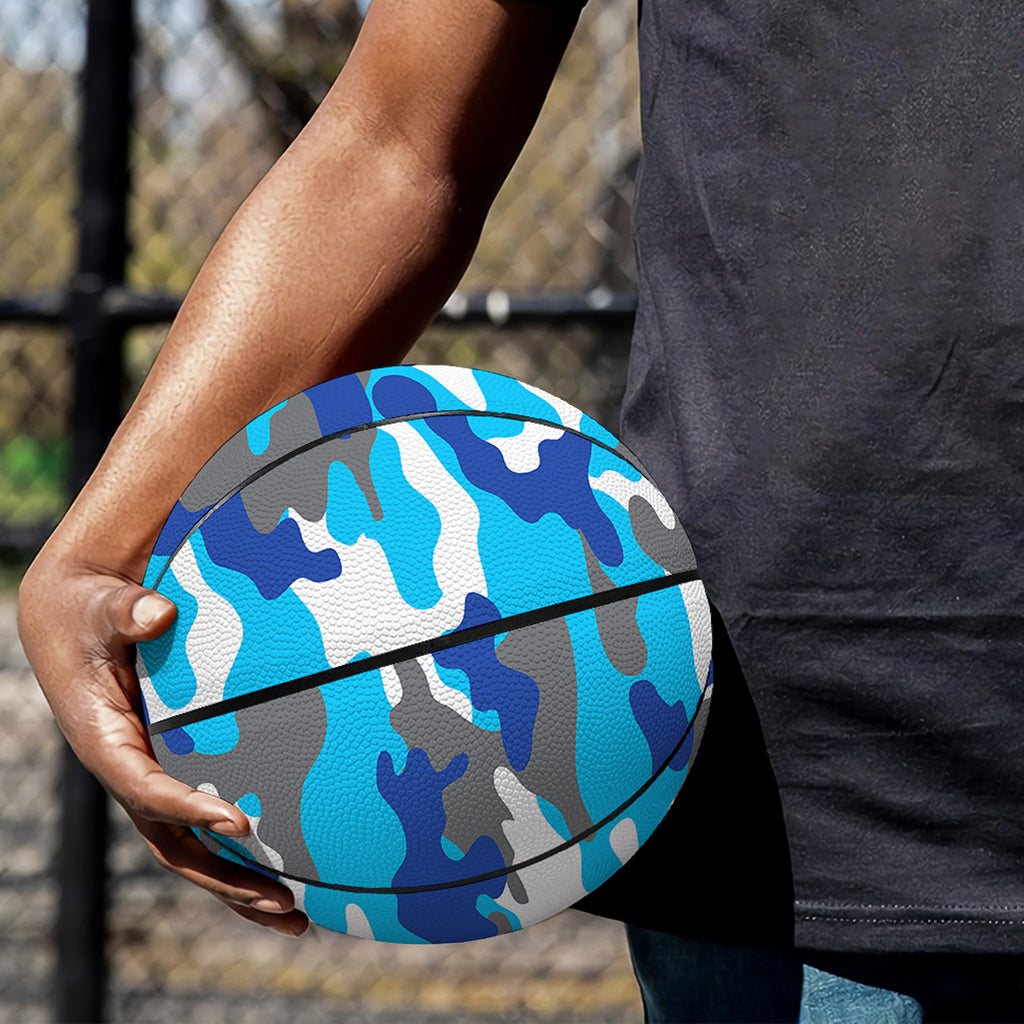 Blue Snow Camouflage Print Basketball
