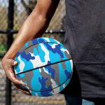 Blue Snow Camouflage Print Basketball