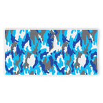 Blue Snow Camouflage Print Beach Towel