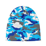 Blue Snow Camouflage Print Beanie