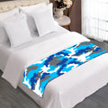 Blue Snow Camouflage Print Bed Runner