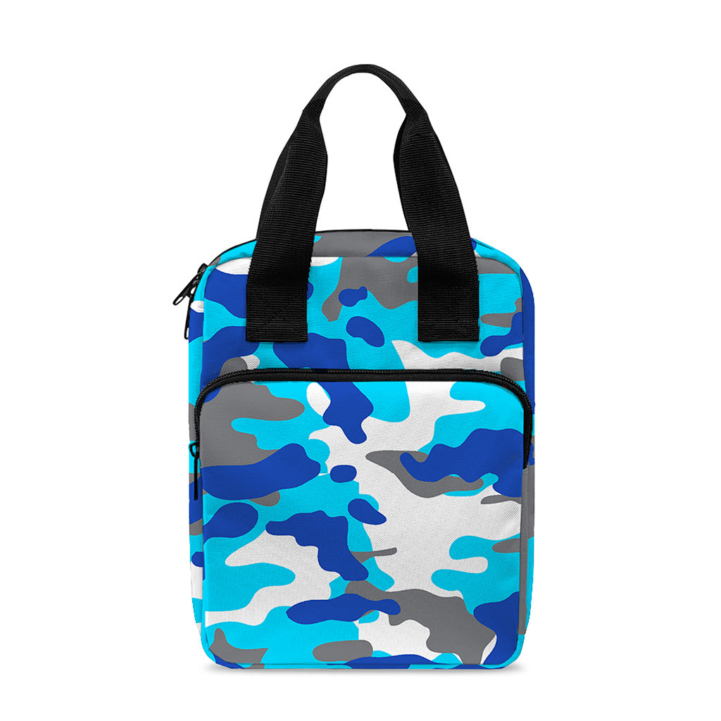 Blue Snow Camouflage Print Bible Tote Bag