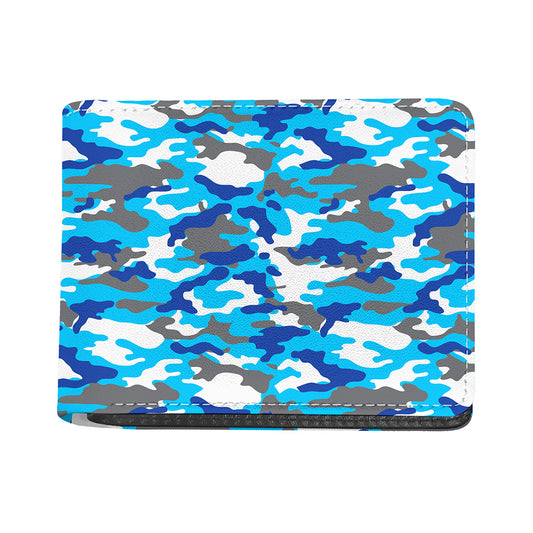 Blue Snow Camouflage Print Bifold Wallet