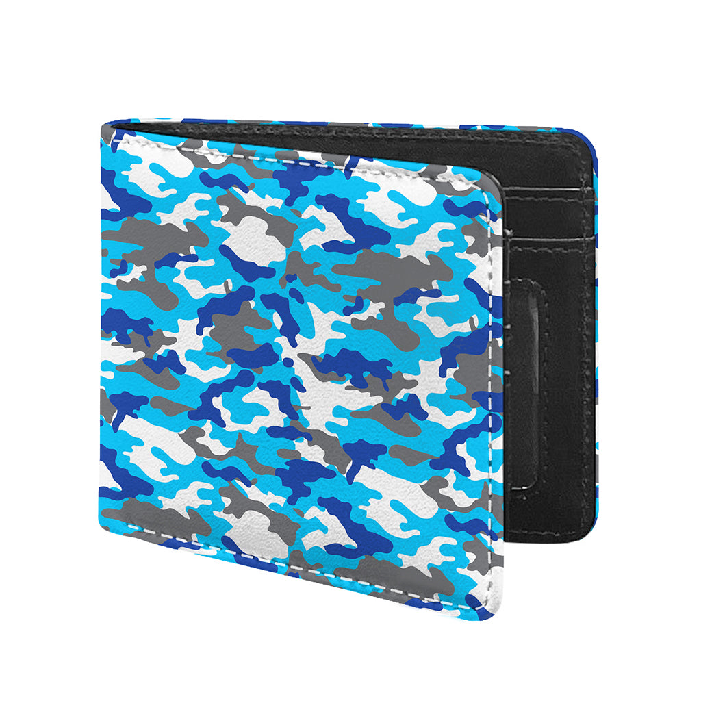 Blue Snow Camouflage Print Bifold Wallet