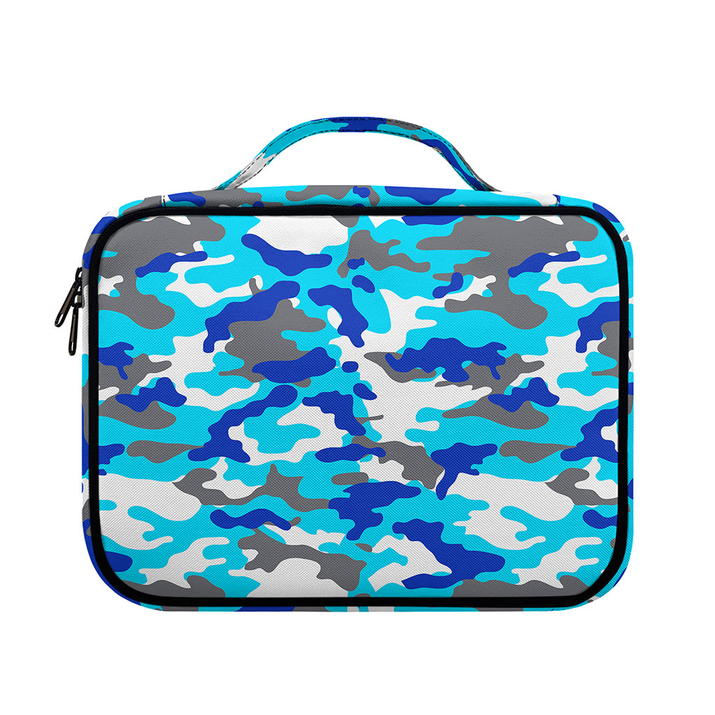 Blue Snow Camouflage Print Briefcase Bible Bag