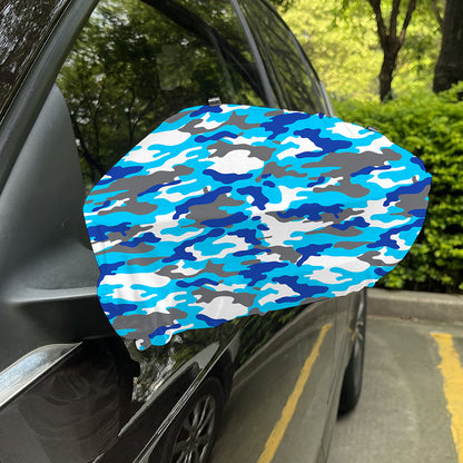 Blue Snow Camouflage Print Car Side Mirror Covers