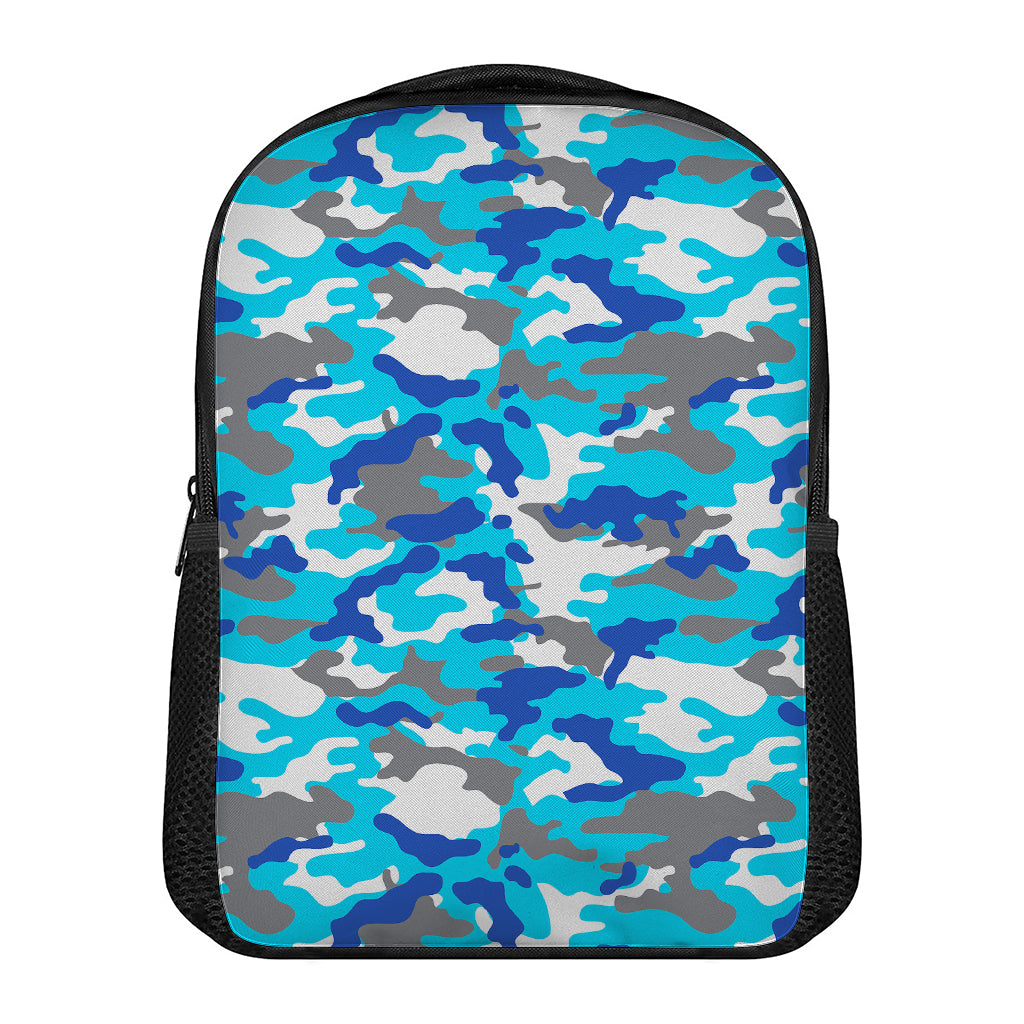 Blue Snow Camouflage Print Casual Backpack