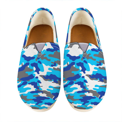 Blue Snow Camouflage Print Casual Shoes