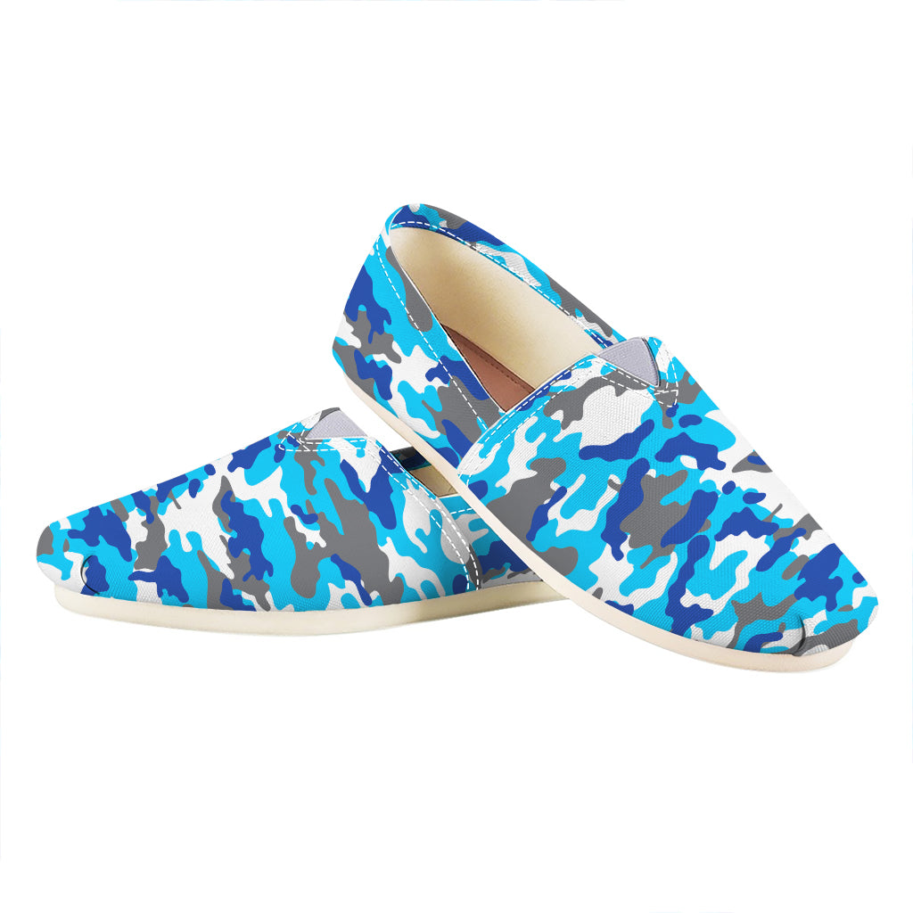 Blue Snow Camouflage Print Casual Shoes