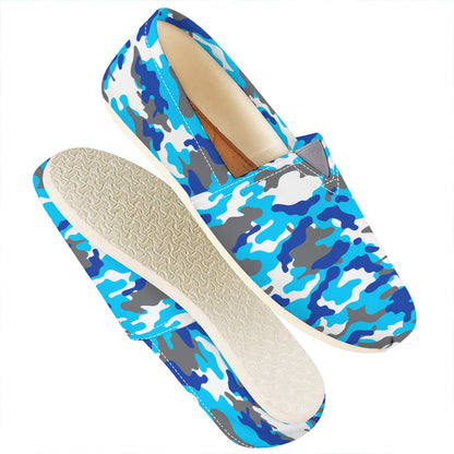 Blue Snow Camouflage Print Casual Shoes