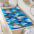 Blue Snow Camouflage Print Changing Pad Cover