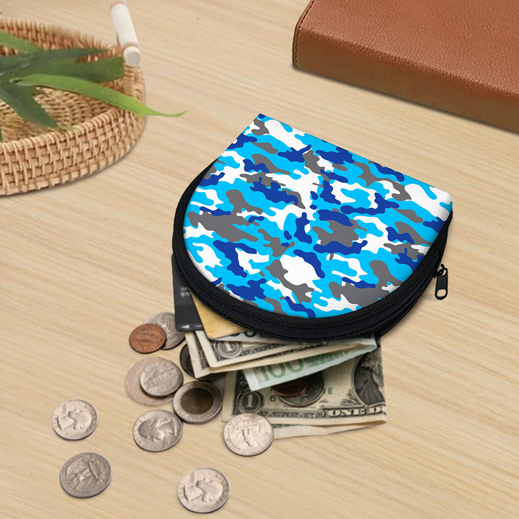 Blue Snow Camouflage Print Coin Purse