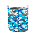Blue Snow Camouflage Print Collapsible Laundry Basket