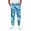 Blue Snow Camouflage Print Cotton Sweatpants
