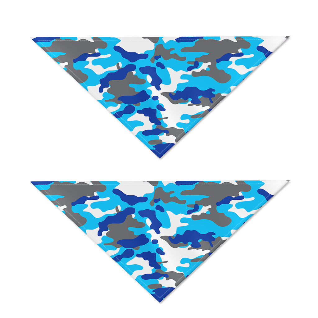 Blue Snow Camouflage Print Dog Bandana