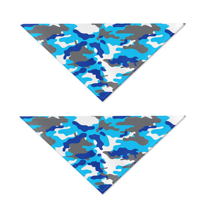 Blue Snow Camouflage Print Dog Bandana