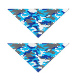 Blue Snow Camouflage Print Dog Bandana