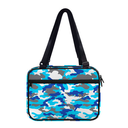 Blue Snow Camouflage Print Double Strap Bible Bag