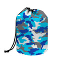 Blue Snow Camouflage Print Drawstring Makeup Bag