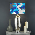 Blue Snow Camouflage Print Drum Lamp Shade