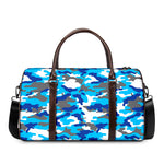 Blue Snow Camouflage Print Duffle Bag