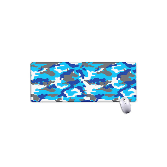 Blue Snow Camouflage Print Extended Mouse Pad