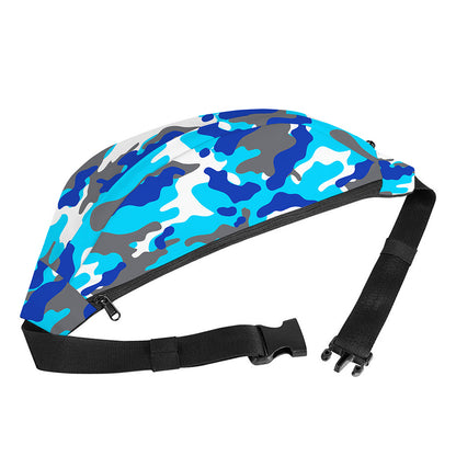 Blue Snow Camouflage Print Fanny Pack
