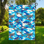 Blue Snow Camouflage Print Garden Flag