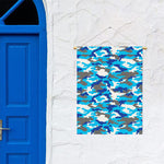 Blue Snow Camouflage Print Garden Flag