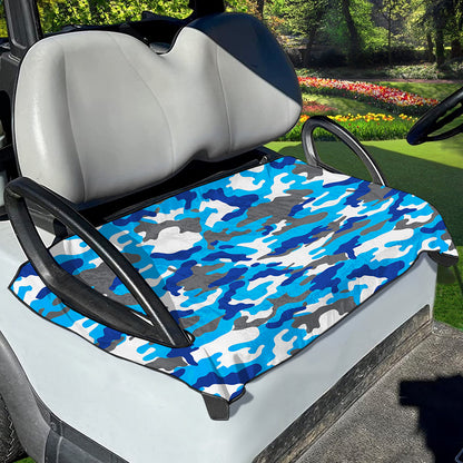 Blue Snow Camouflage Print Golf Cart Seat Cover